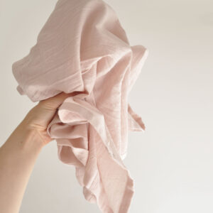 Manta muselina de lino rosa